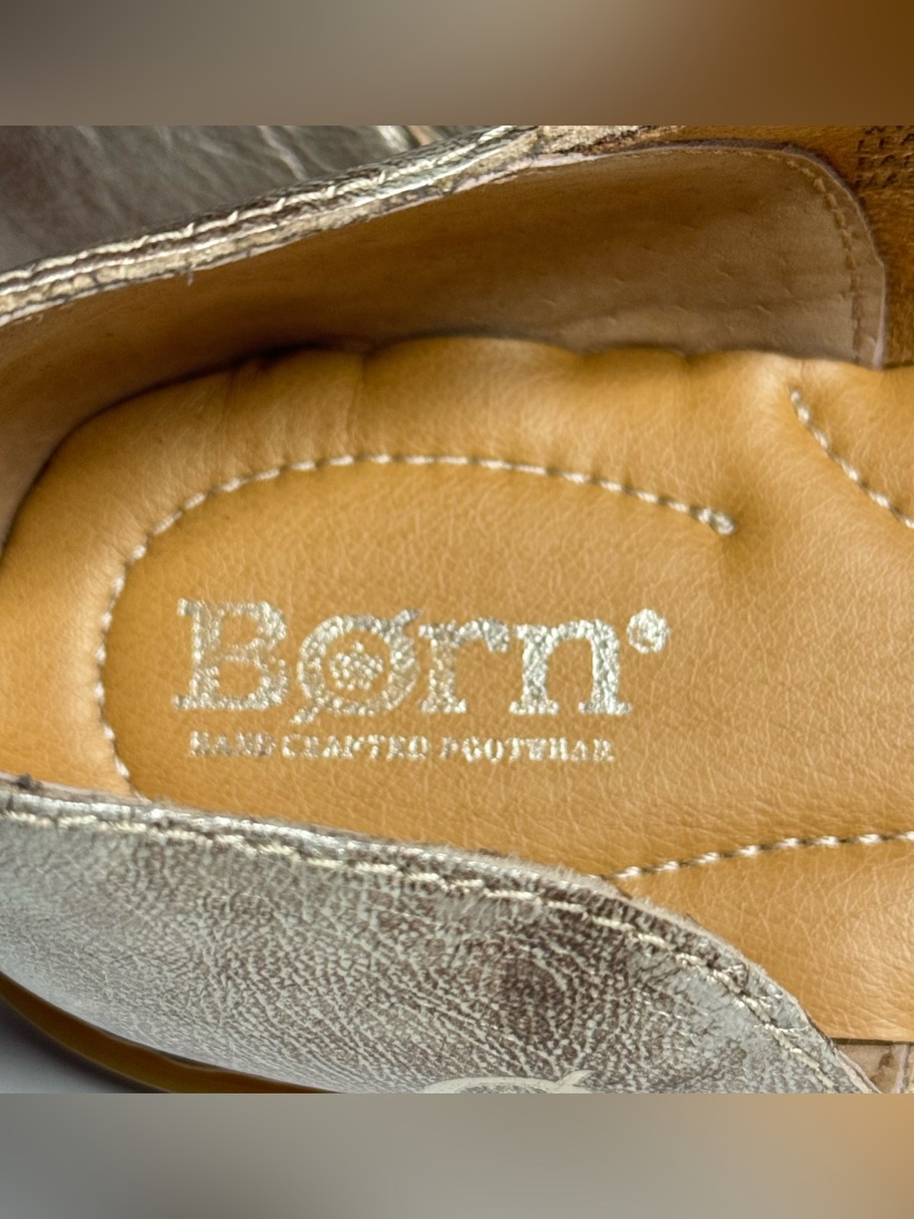 BORN Ithica Leather Sandals Flats Metallic - NEW - Size 9 - Picture 6 of 7